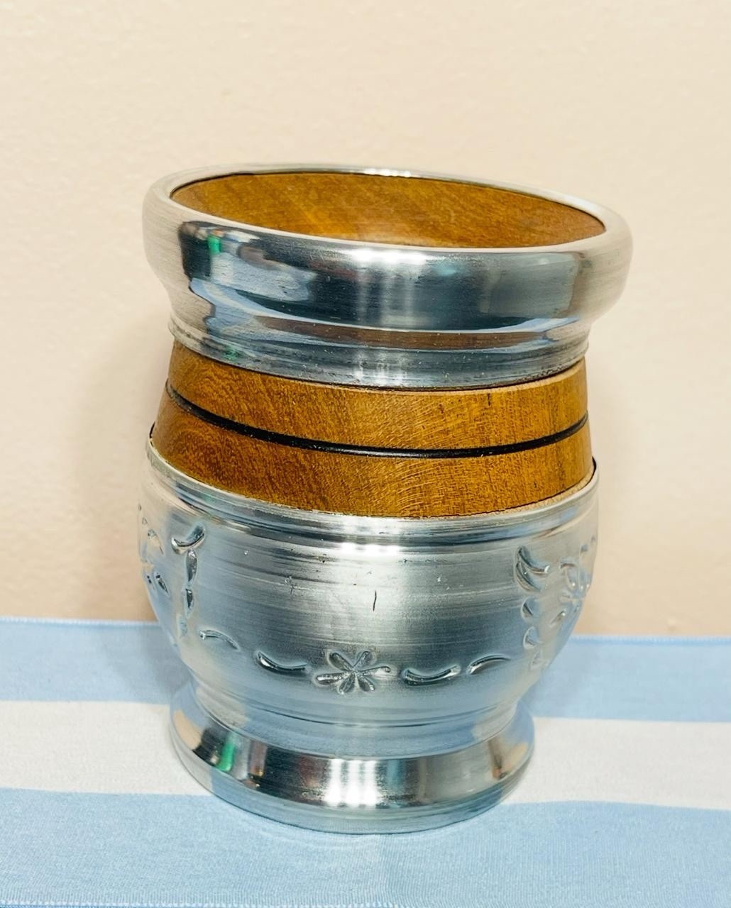 Mate cup yerba argentino – River Plate Cincelado + bombilla straw River Plate