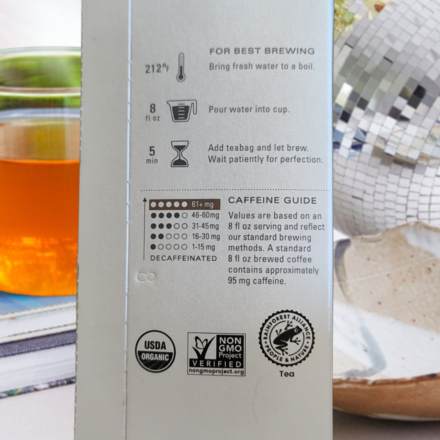 TAZO Organic Earl Grey Bold Black Caffeine Tea 16 ct Non GMO Fair Trade