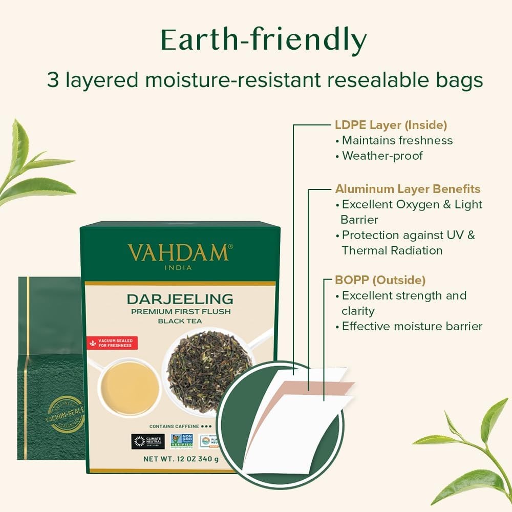VAHDAM, First Flush Darjeeling Tea 170+ Cups 340g/12oz Loose Leaf Black Tea …