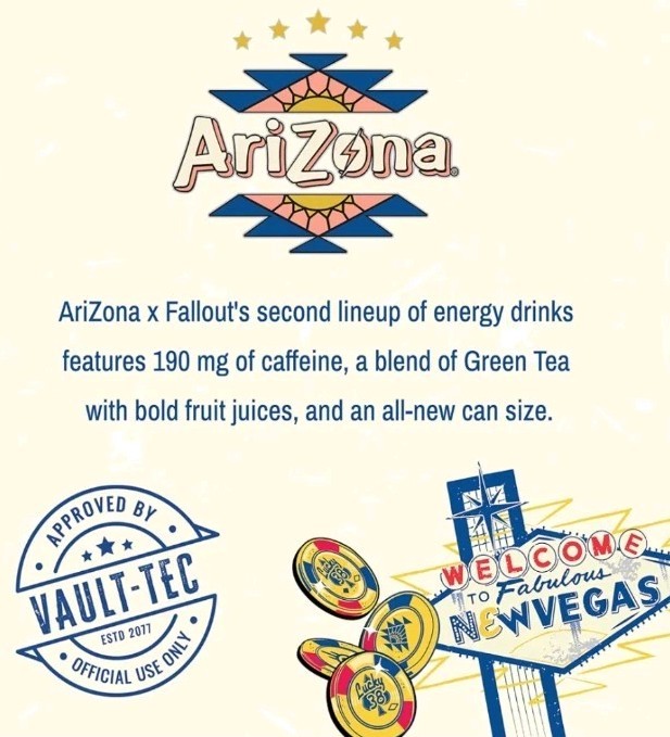 Arizona x Fallout Green Tea Energy Drink, 12pk 15 Fl. Oz., Vault-Tec, 6 Flavors