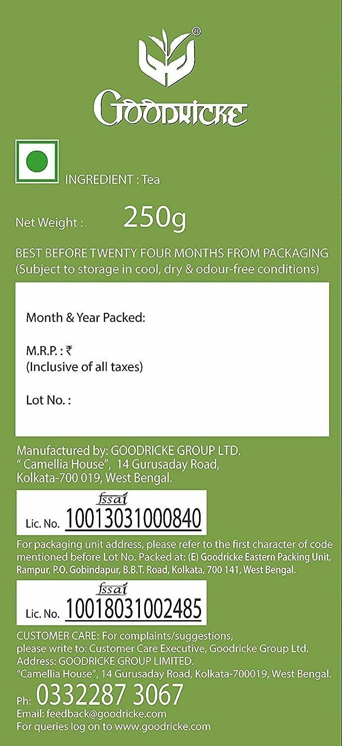 GOODRICKE Thurbo Darjeeling Tea 250 g Premium Black Loose Leaves Tea Rich Taste