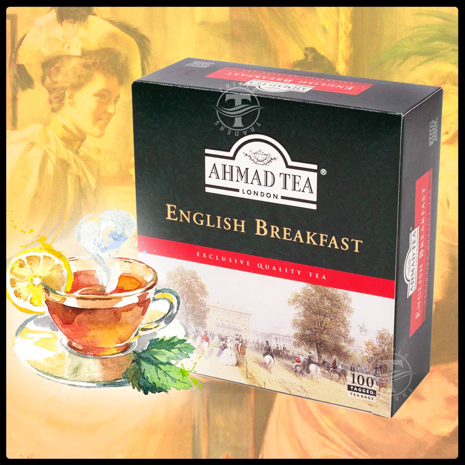 Ahmad English Breakfast – 100 tagged tea bags – Exclusive Quality Teas