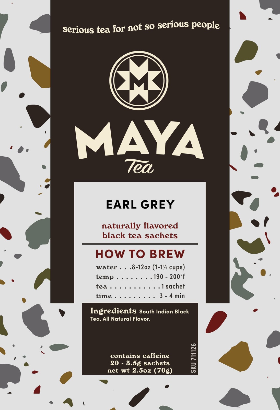 20 PCS Earl Grey Black Tea Sachets Contains Caffeine All Natural Brew Beverage