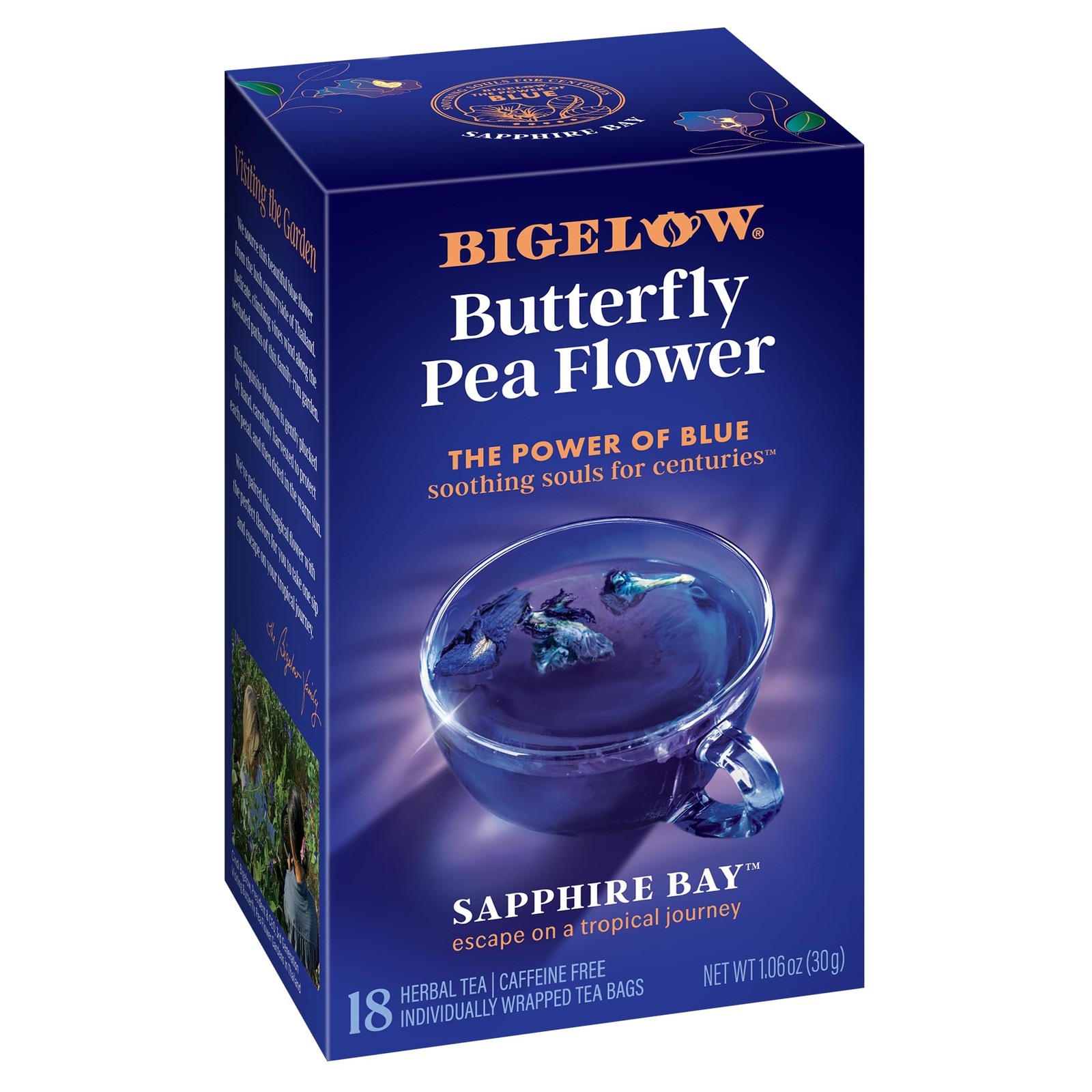 Sapphire Bay Butterfly Pea Flower, Blue Tea, Caffeine Free (Pack of 6), 108 T…