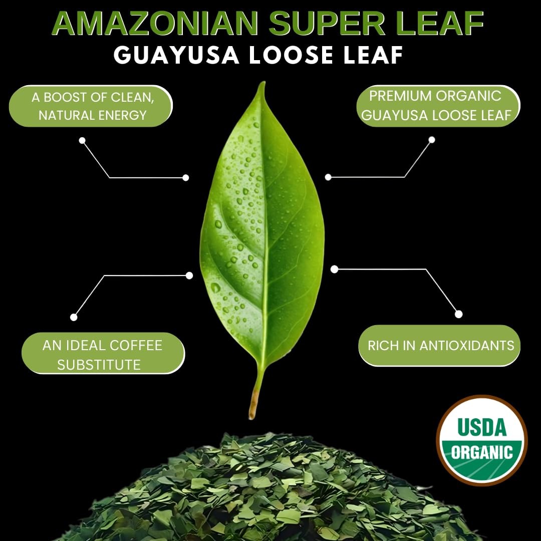 Guayusa Loose Leaf Tea, 16 OZ (1LB), 60 mg Caffeine – Natural Coffee Alternative