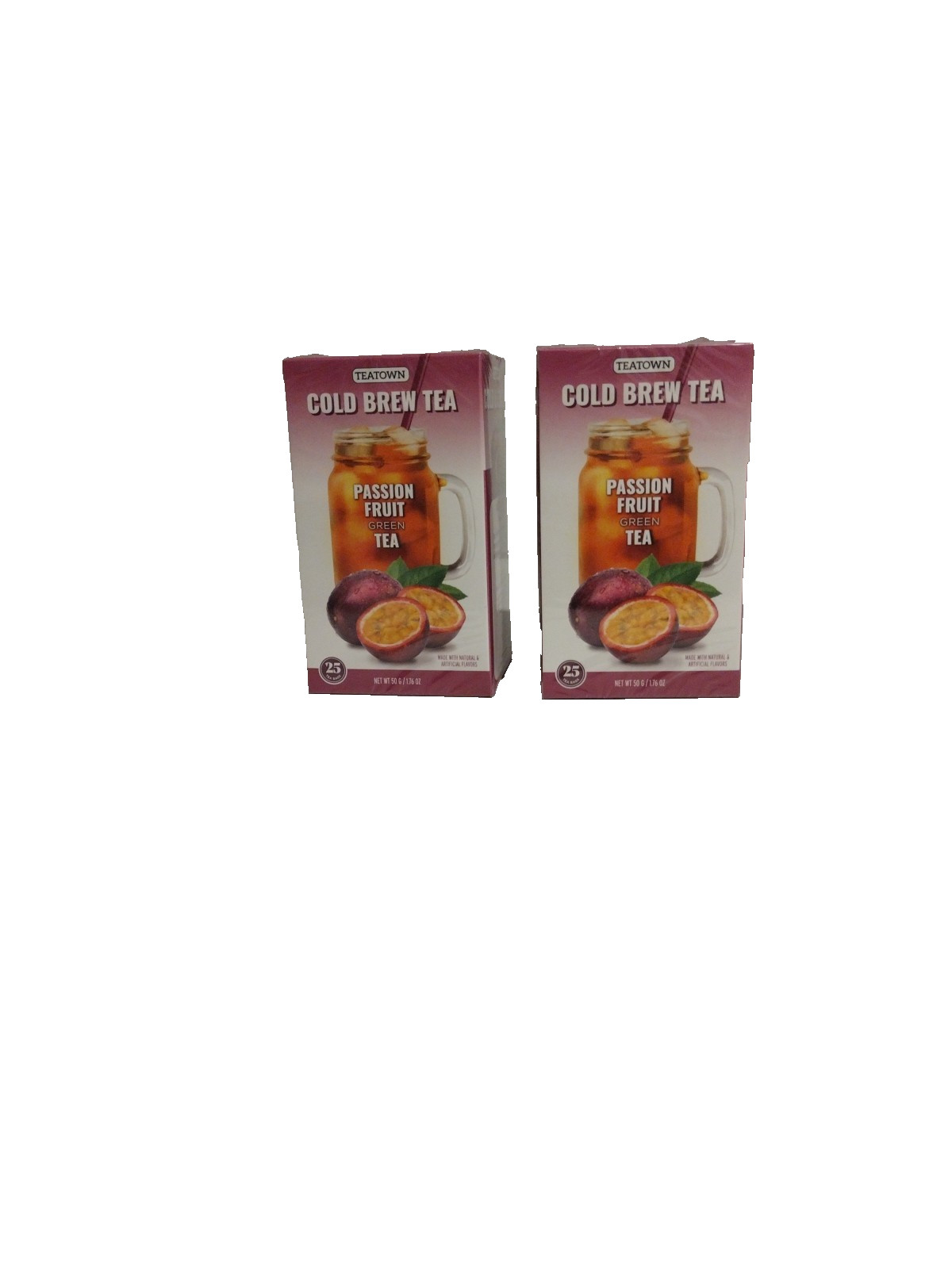 2 COLD BREW ICED TEA PASSION FRUIT GREEN TEATOWN 25 Bags