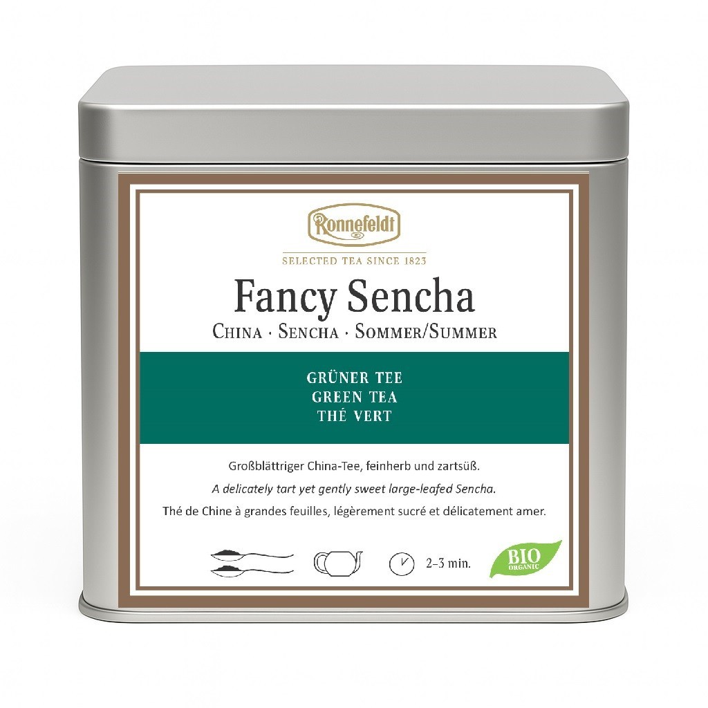 Ronnefeldt Loose Leaf Green Tea – Fancy Sencha (Organic) – 250 g + Display Tin