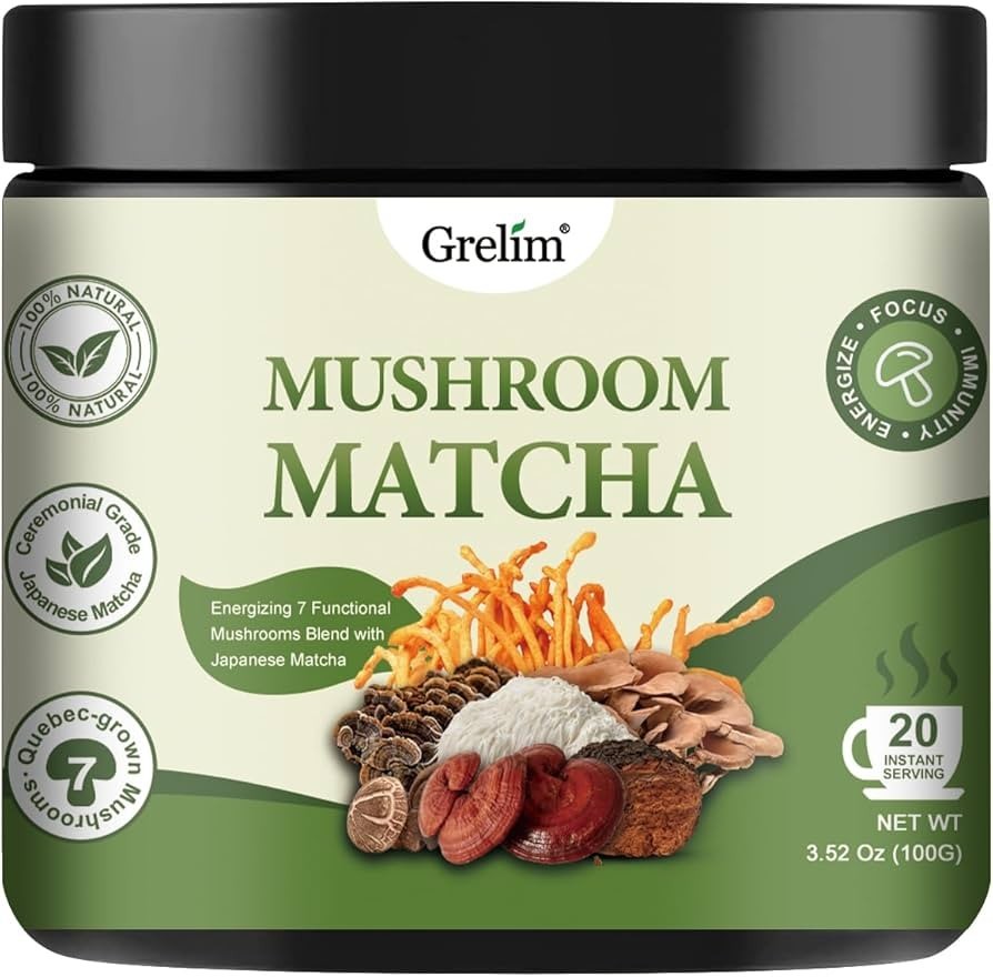 Grelim Mushroom Matcha Lot Of 2- 40 Servings EXP 12/25/27