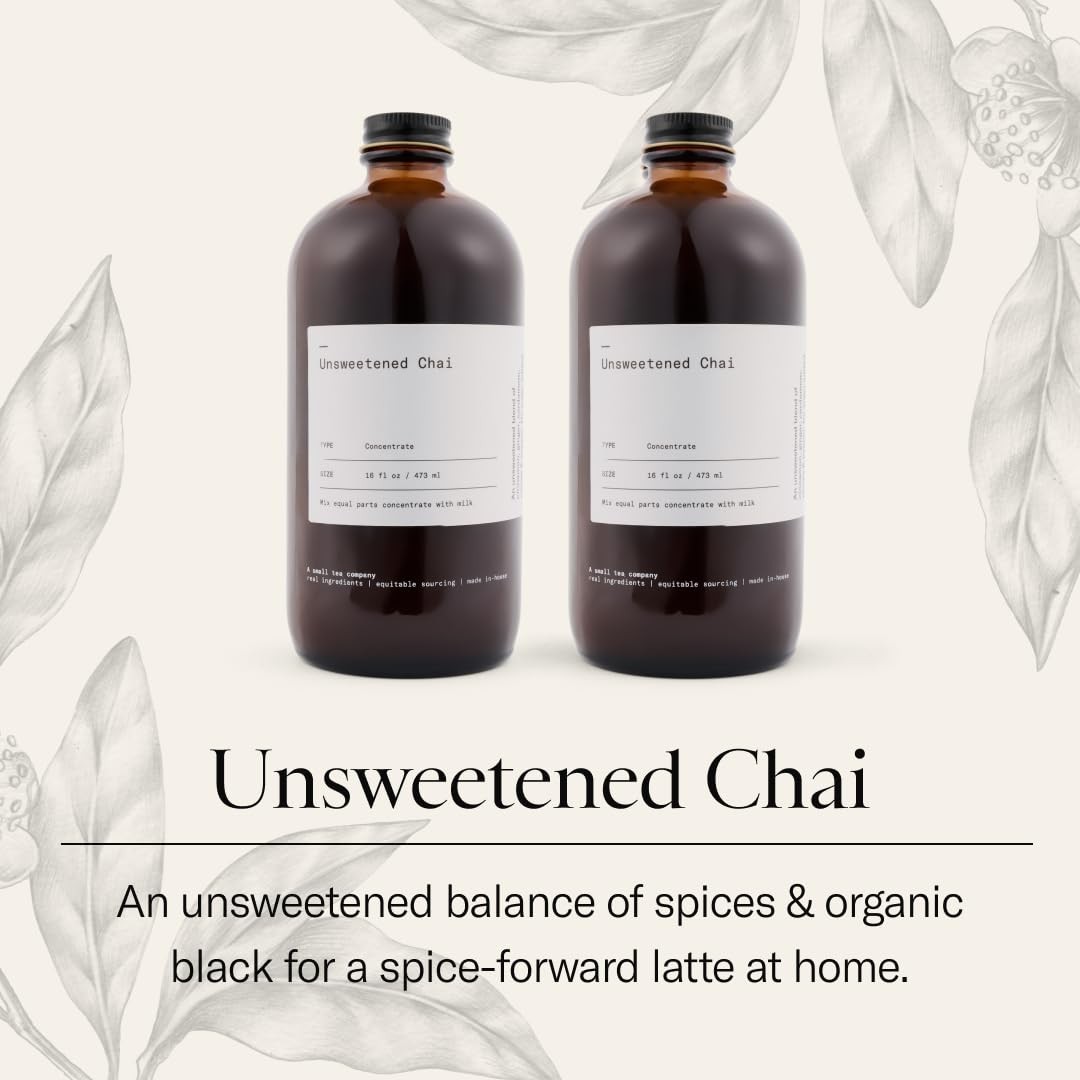 Dona Unsweetened Chai Concentrate 16oz Bottle Two Pack Liquid Chai Tea Concen…