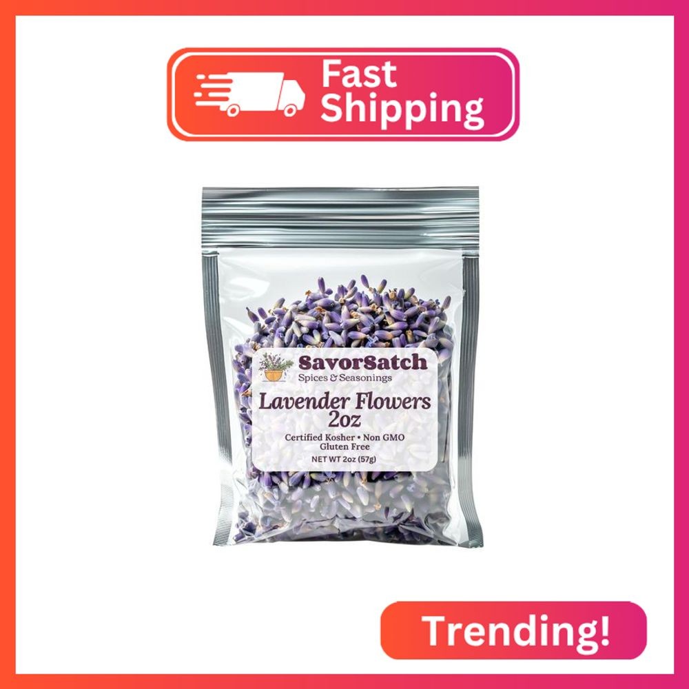 SavorSatch Dried Lavender Flowers Buds – 2 oz Resealable Pouch | Culinary Grade,