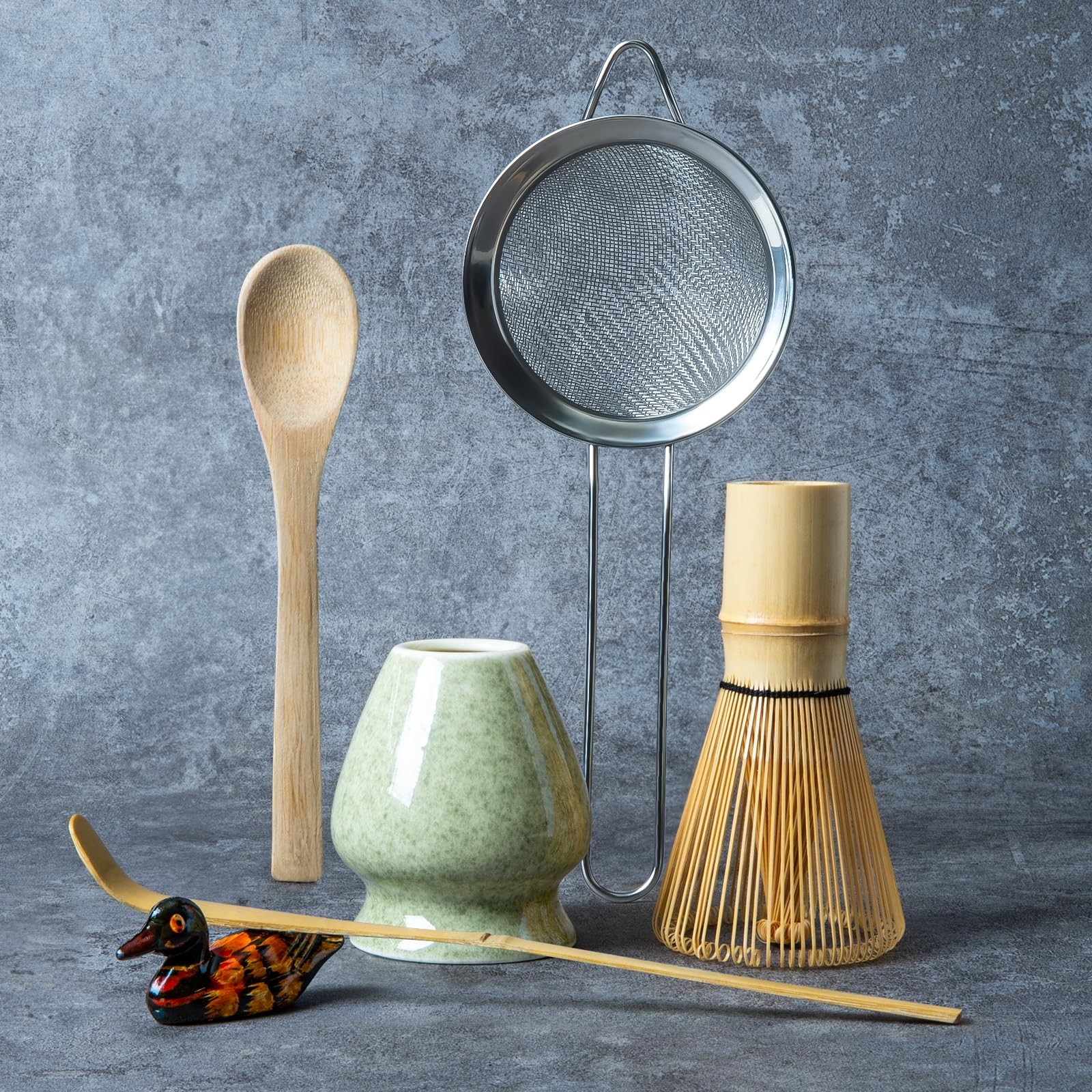 Matcha Kit – Complete Matcha Set with Bamboo Whisk, Bowl with Spout, Scoop