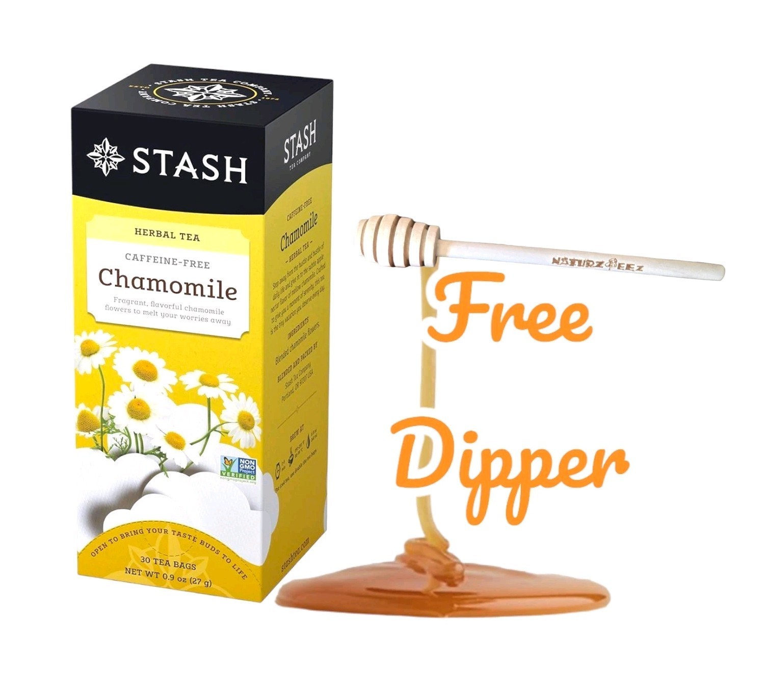 CHAMOMILE TEA 30 Bags Non-GMO Kosher Stash Tea CAFFEINE FREE