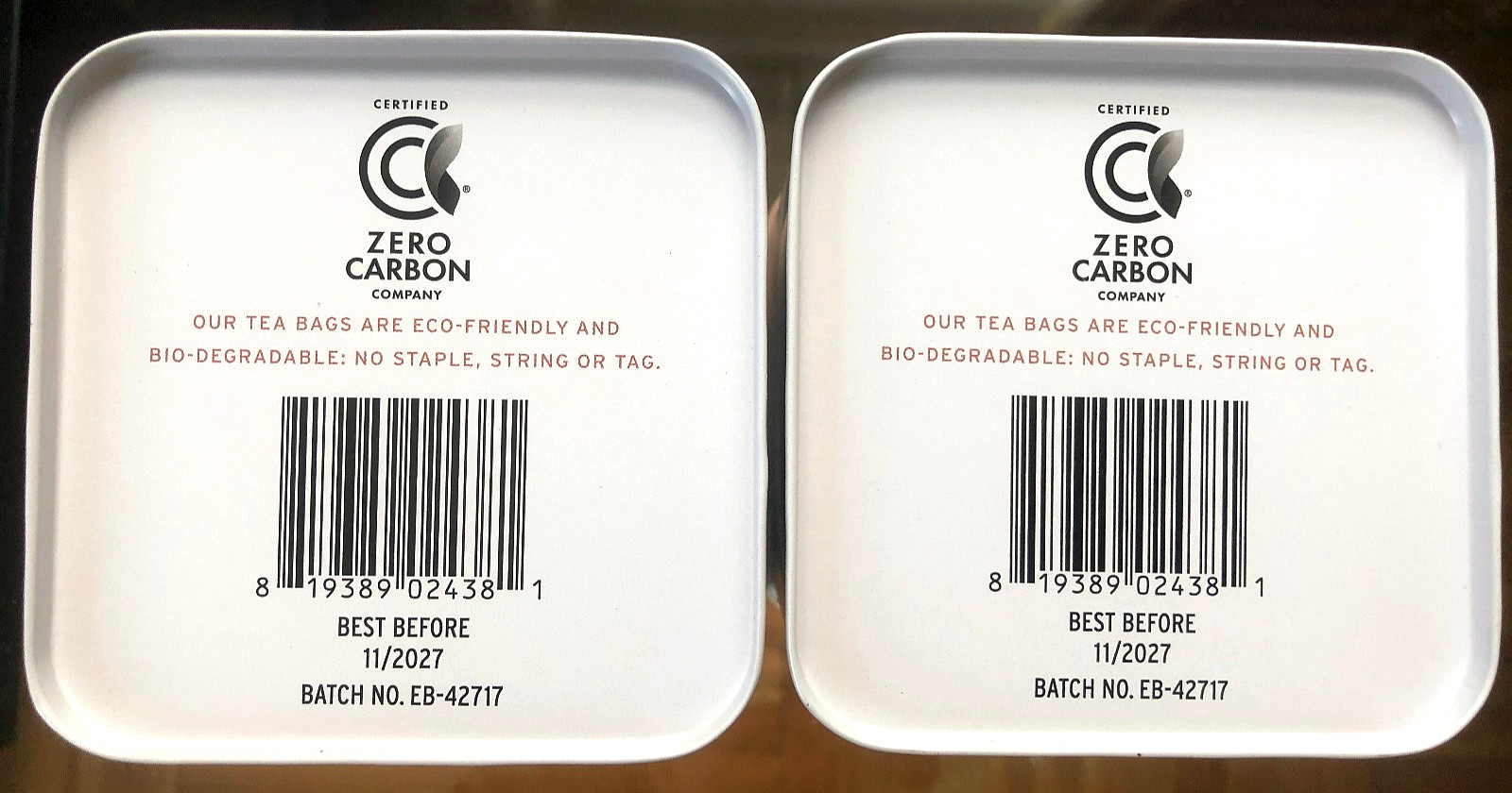 2 x Tea Now Zero Carbon Earl Grey Black Tea, 50 tea bags in ea Tin Box 11/2027