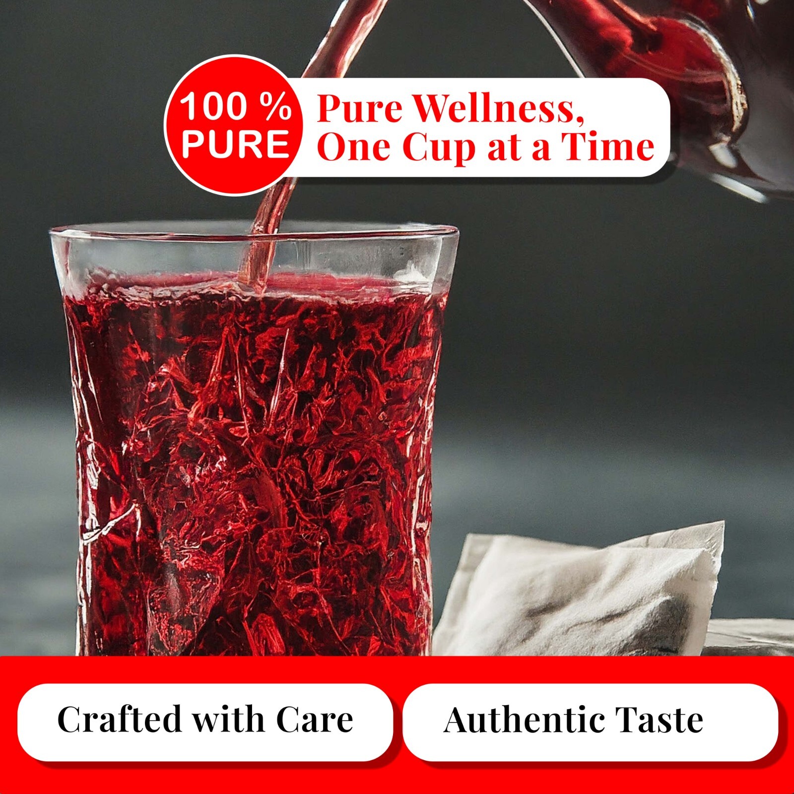 75 Hibiscus Tea Bags, Pure Dried Hibiscus Flower Tea, Te De Hibisco, Herbal Tea
