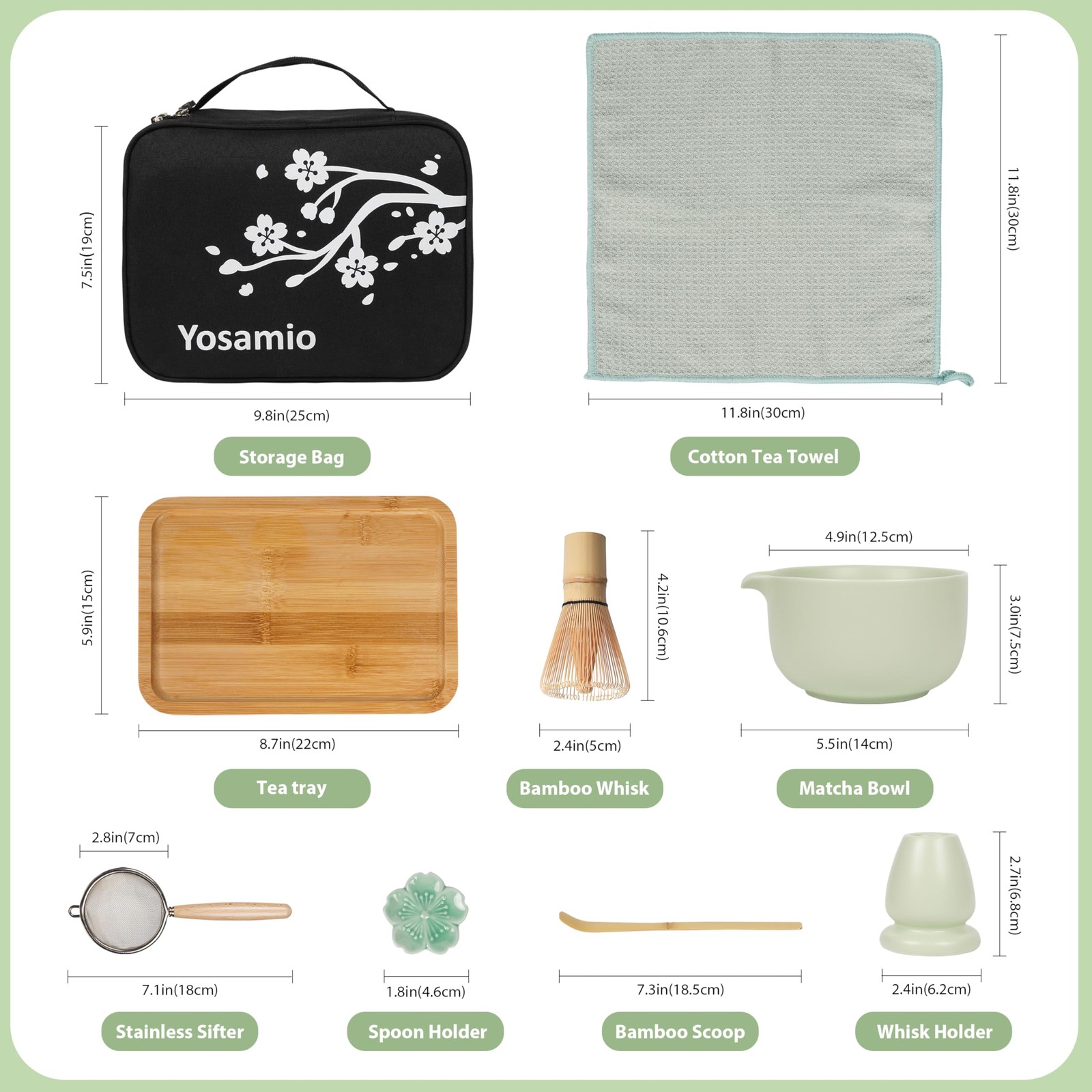 Travel Matcha Set 9-Piece with 500ml Ceramic Bowl & Bamboo Whisk – Perfect