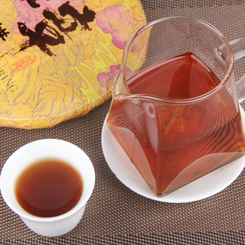 Puerh Tea Ripe Golden Bud Banzhang Ancient Tree Natural Healthy 357g Cake