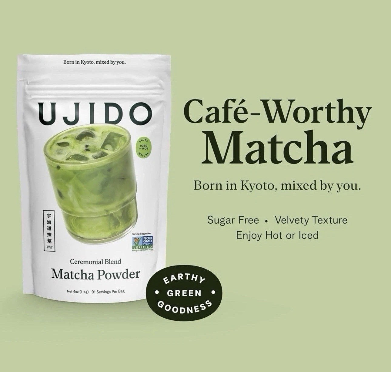 2pk Ujido Ceremonial Blend Matcha Green Tea Powder 4oz Keto Friendly(GS)