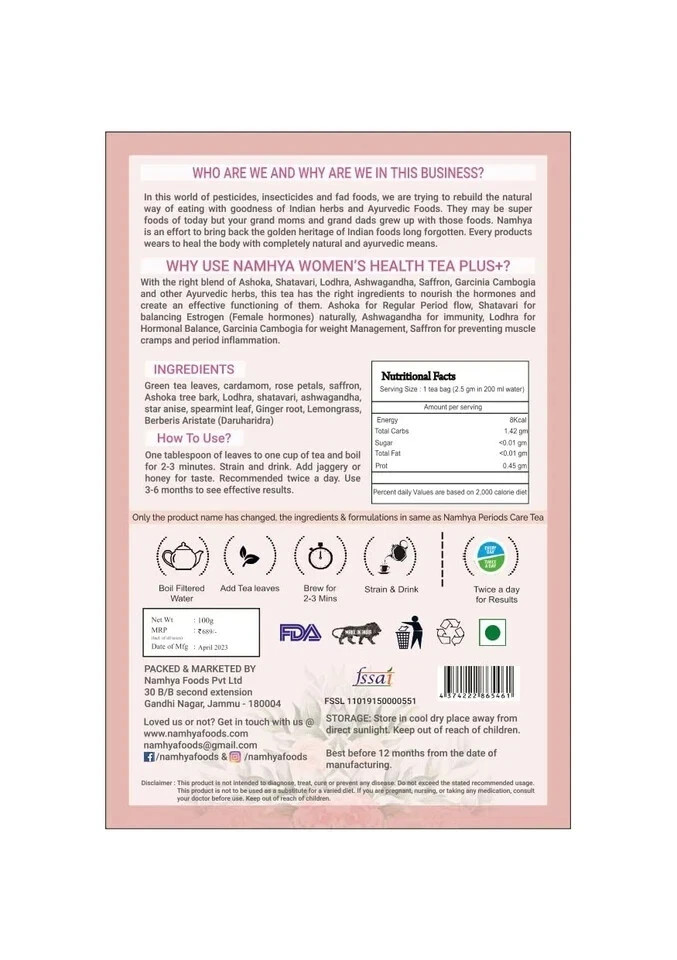 NAMHYA Women’s Health Tea 100g Free Shipping World wide