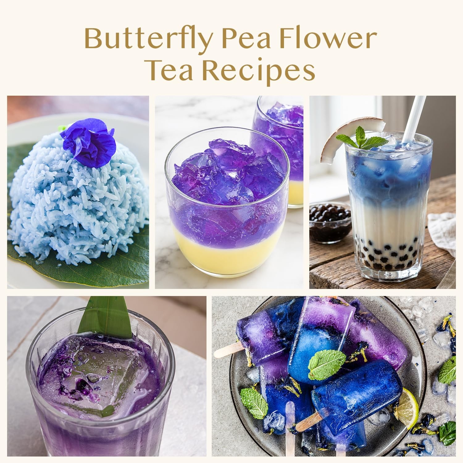 Butterfly Pea Flower Tea Bags 40 Pyramid Teabags Vegan, NonGMO | Delicate &…