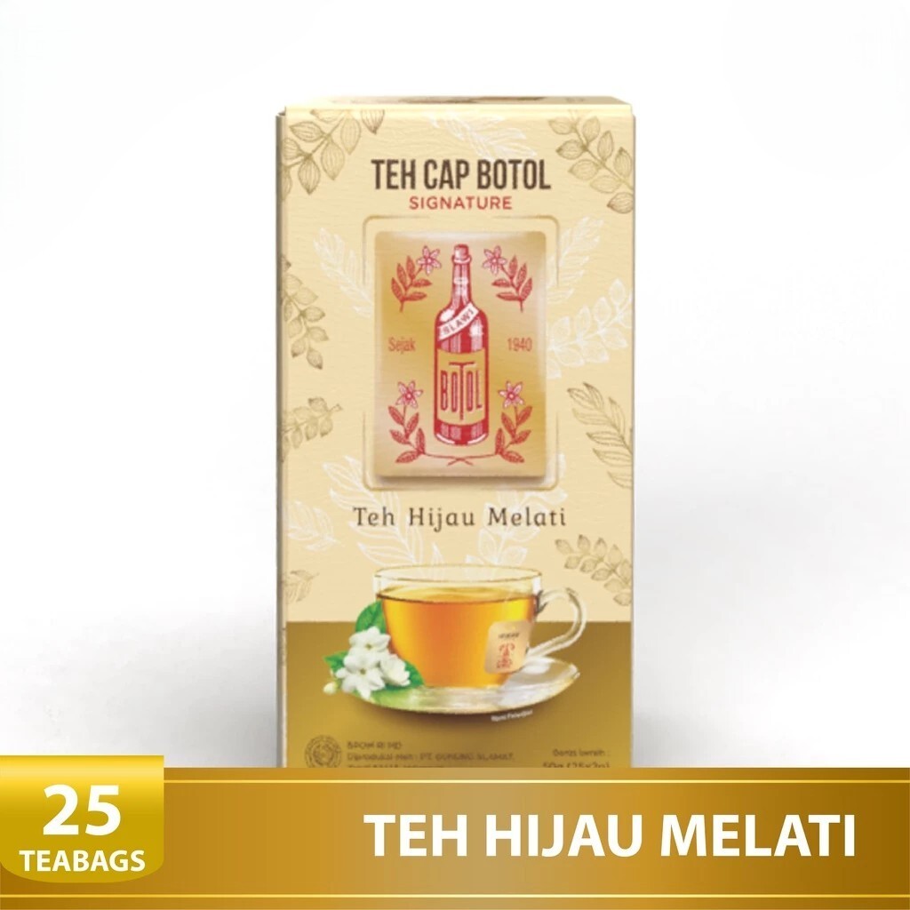 Teh Cap Botol, Signature, Teh Hijau Melati, 25 Teabags (Pack of 1)