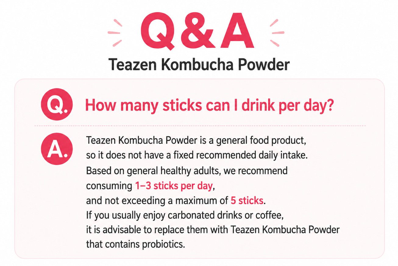 Teazen kombucha plum melon probiotic sparkling tea mix 30 sticks x2 K-food
