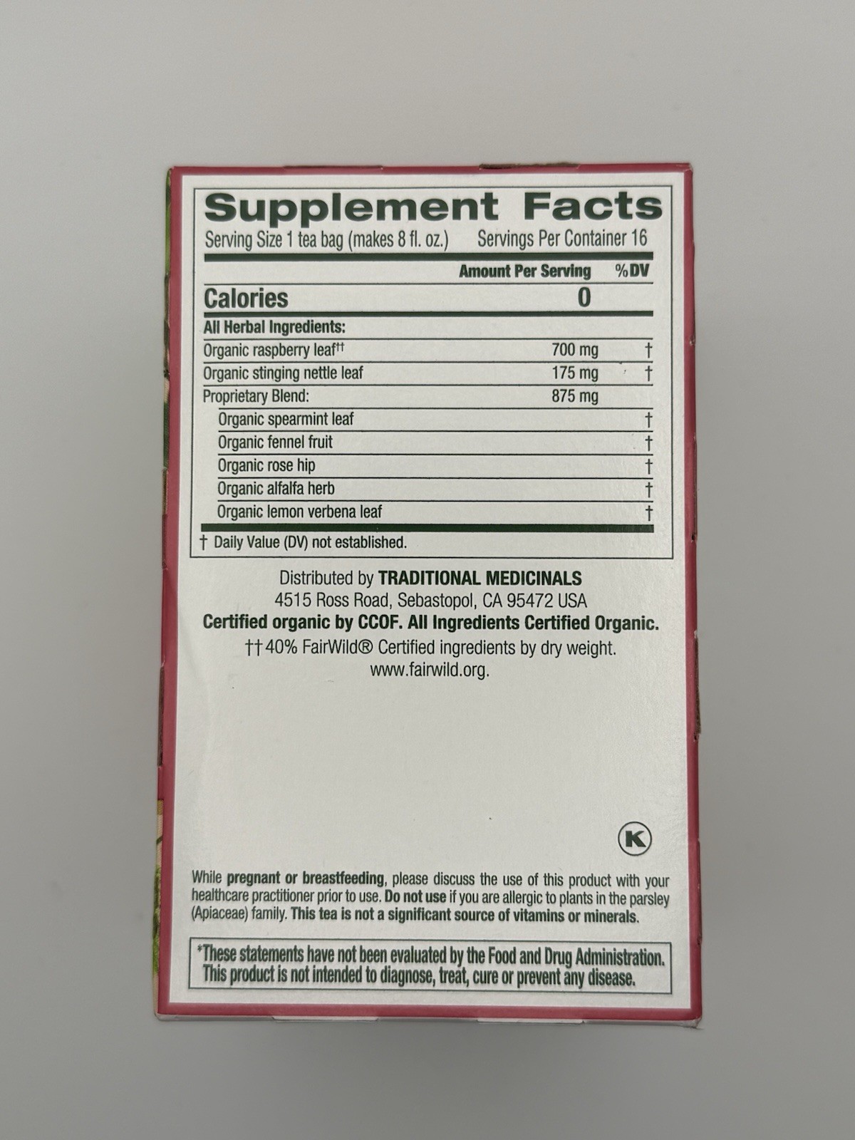 Traditional Medicinals Organic Pregnancy Tea 16ct