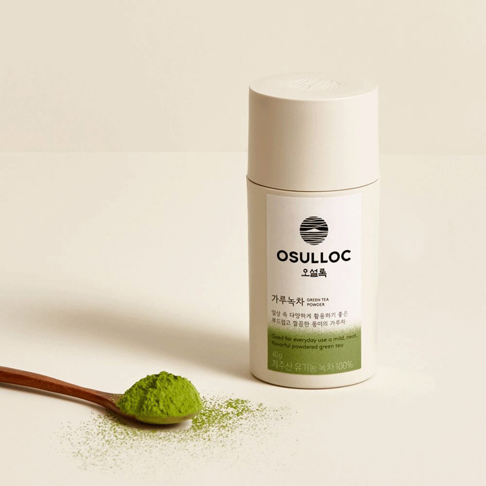 OSULLOC Green Tea Powder 40g – Jeju Mild Green Tea for Latte, Baking & Daily Use