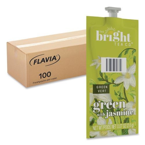 Flavia The Bright Tea Co. Green with Jasmine Tea Freshpack, 100/Carton