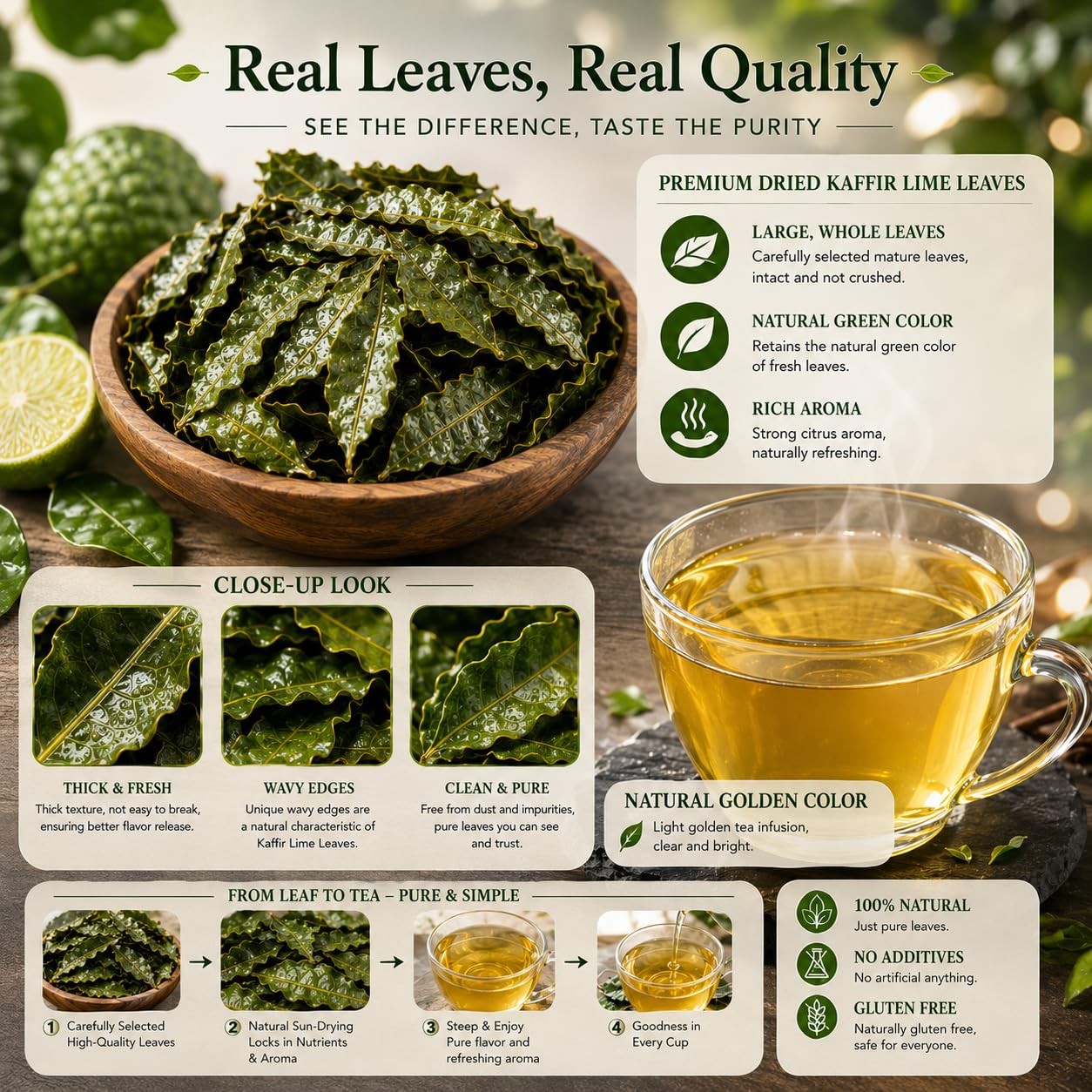 Dried Kaffir Lime Leaves 67g 2.36 oz Thai Lime Leaf for Asian Cooking, Tom Y…