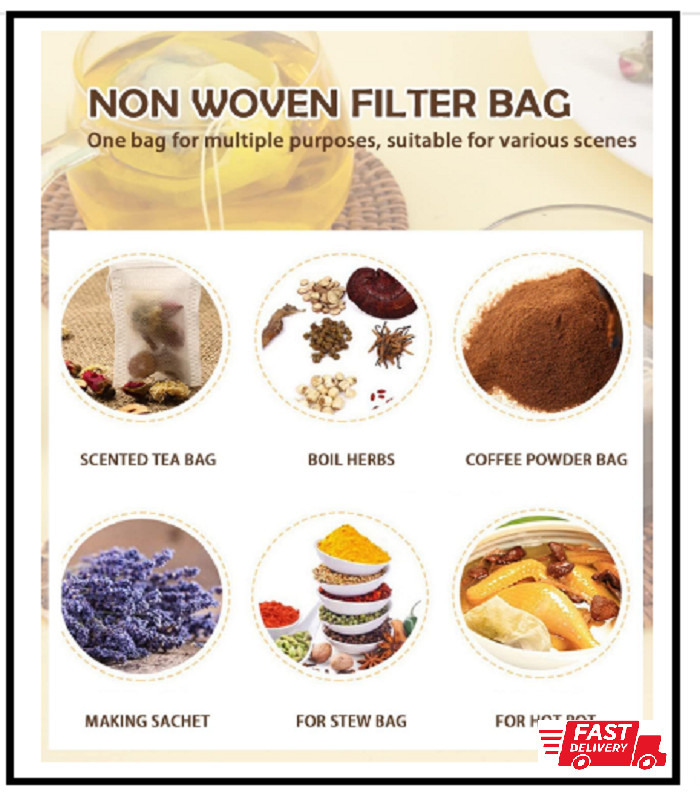 200Pcs Disposable Tea Bags for Loose Leaf Tea, Tea Filter Bags with Free Tea Spo