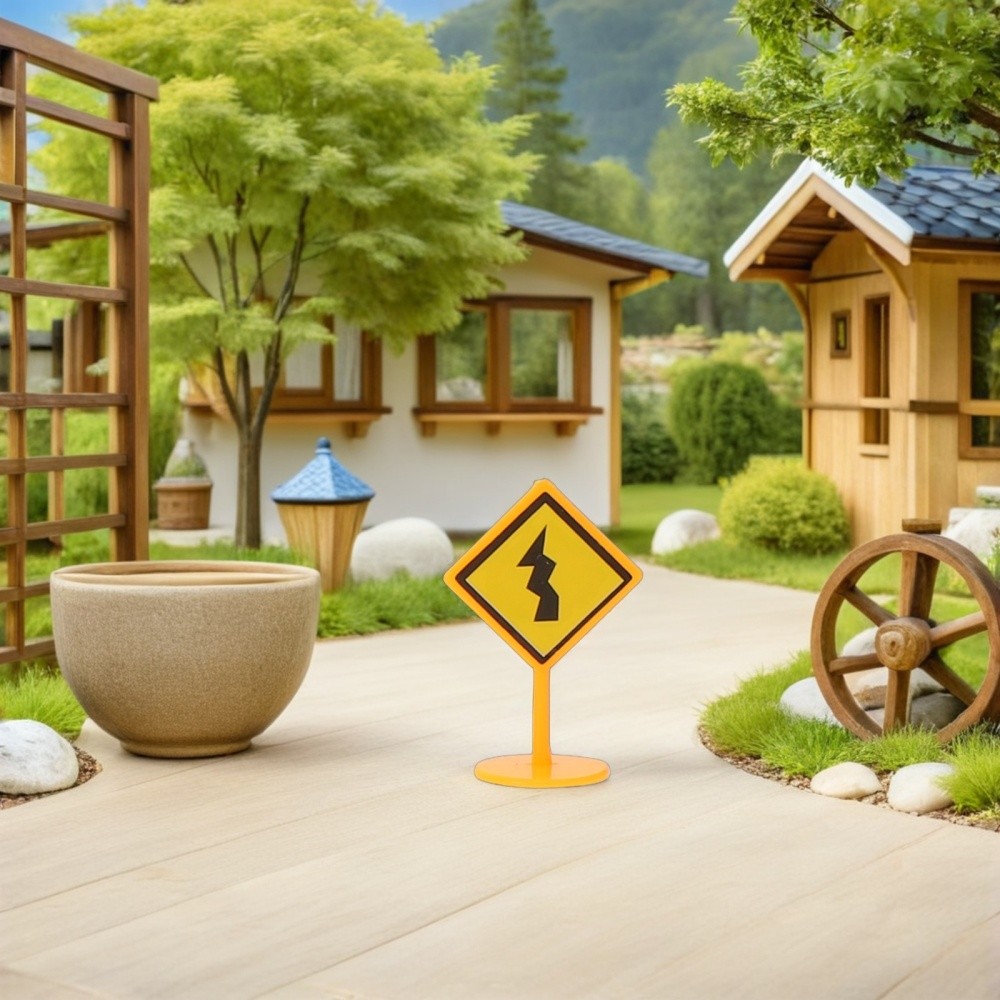 56 Pcs Engineering Road Sign Model Crosswalk Signal Toys Caution Signs Game