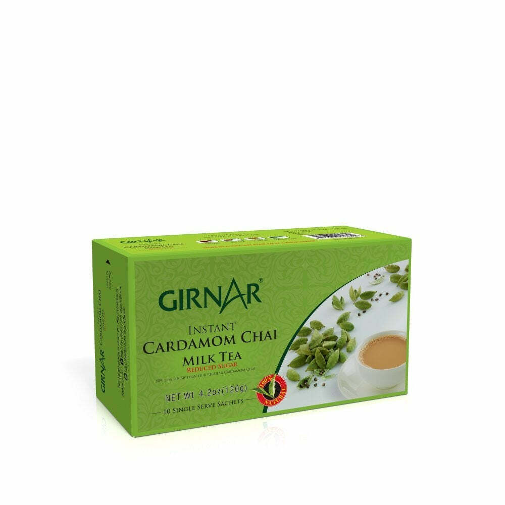 Girnar Unsweet Cardamom Tea Premix (10 Sachets) – Reduced Sugar
