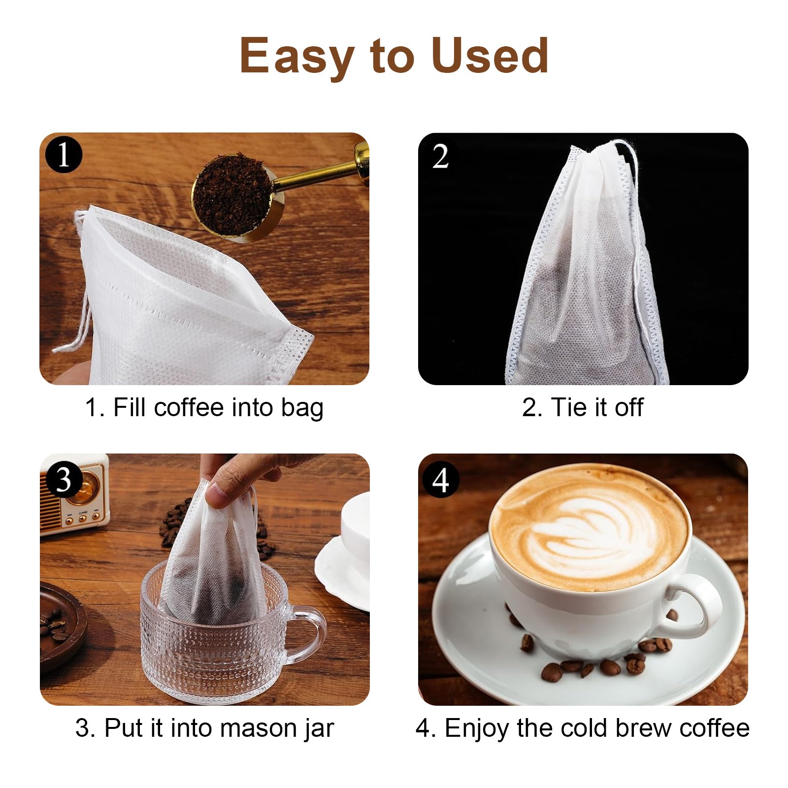 300×Disposable Drawstring Filter Bag – Biodegradable Tea Compostable 3.94″x5.9″