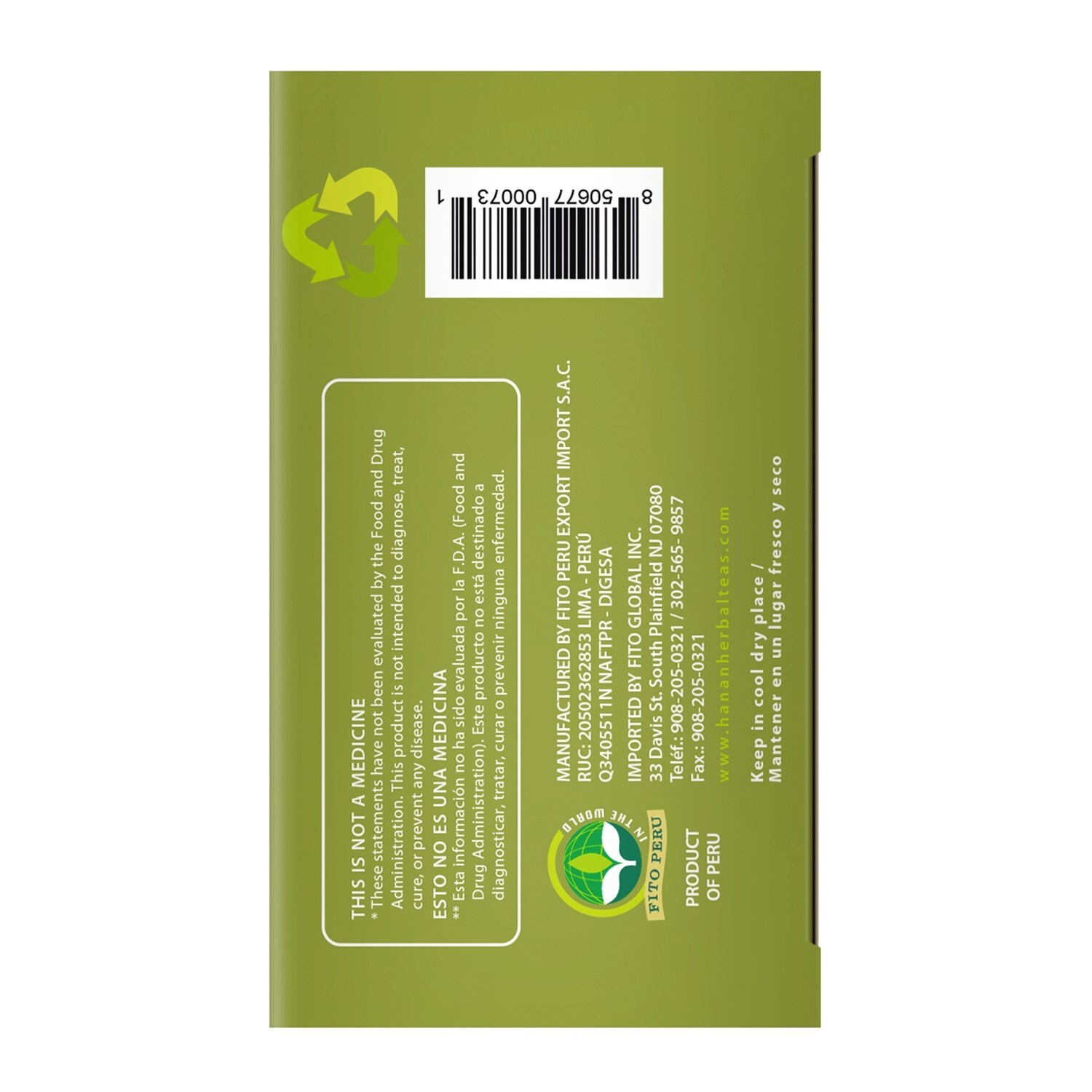 Hanan Peruvian Secrets Chancapiedra Herbal Tea | 100% Natural Stonebreaker | 25