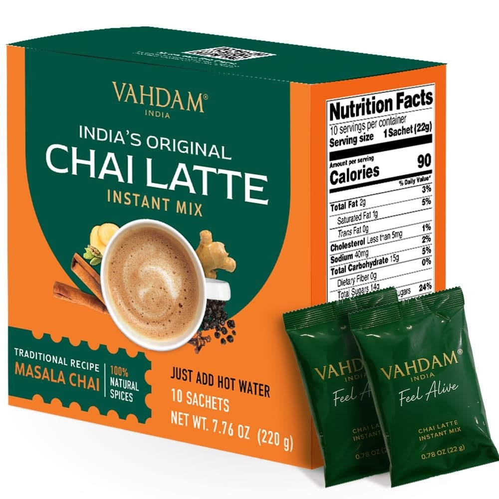 10 Convenient Instant Chai Latte Sachets – Rich Flavor with No Steeping