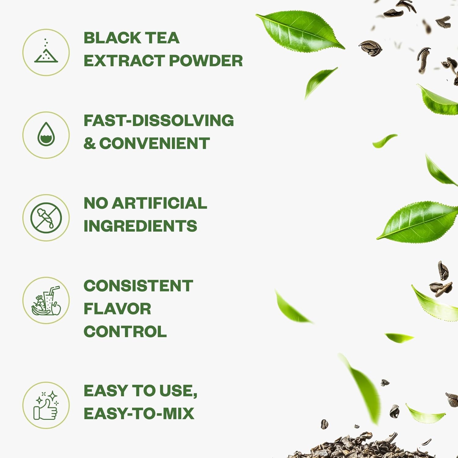 Purisure Instant Black Tea Powder 125g, No Added Sugar Dissolves Easily 125 Uses