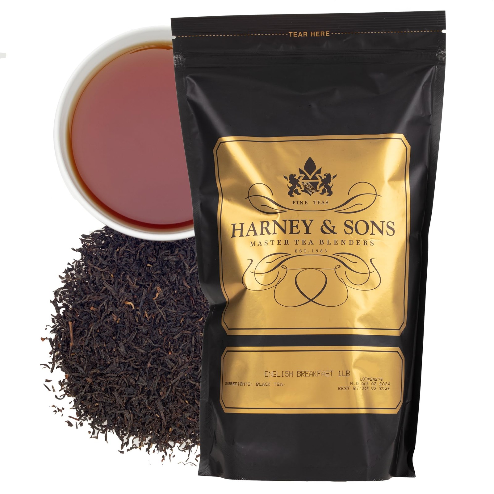 Harney Sons English Breakfast Tea, 16oz Bag of Loose Black Tea