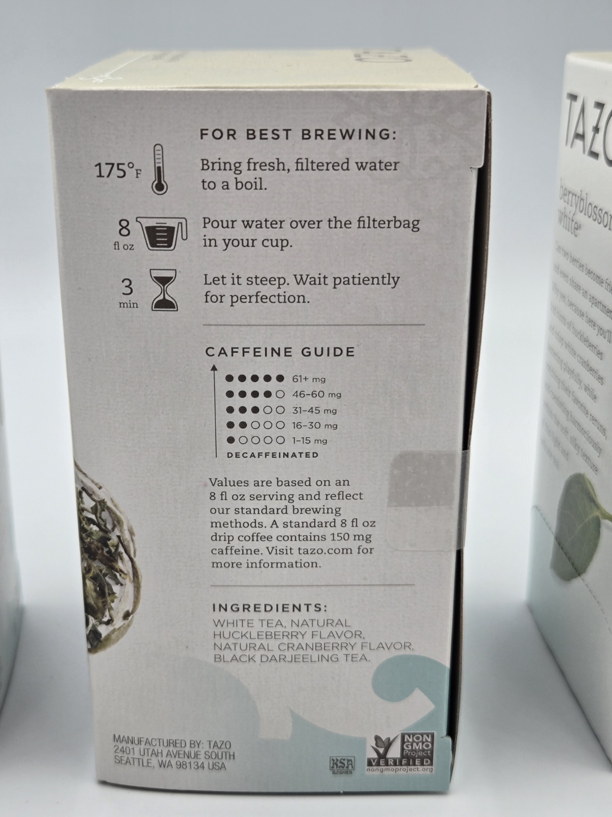 Three (3) Boxes TAZO Berryblossom White Tea Discontinued 60 Teabags BB 06/21