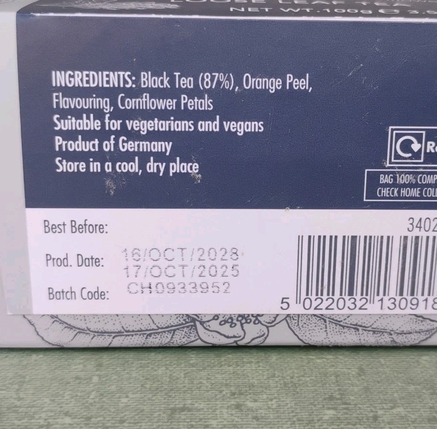 Whittard Earl Grey Loose Leaf Tea 2-Pack 100g Exp 10/2028