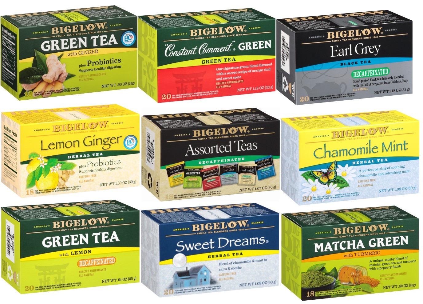 Bigelow Natural Herb Tea Blend, Multi Flavors