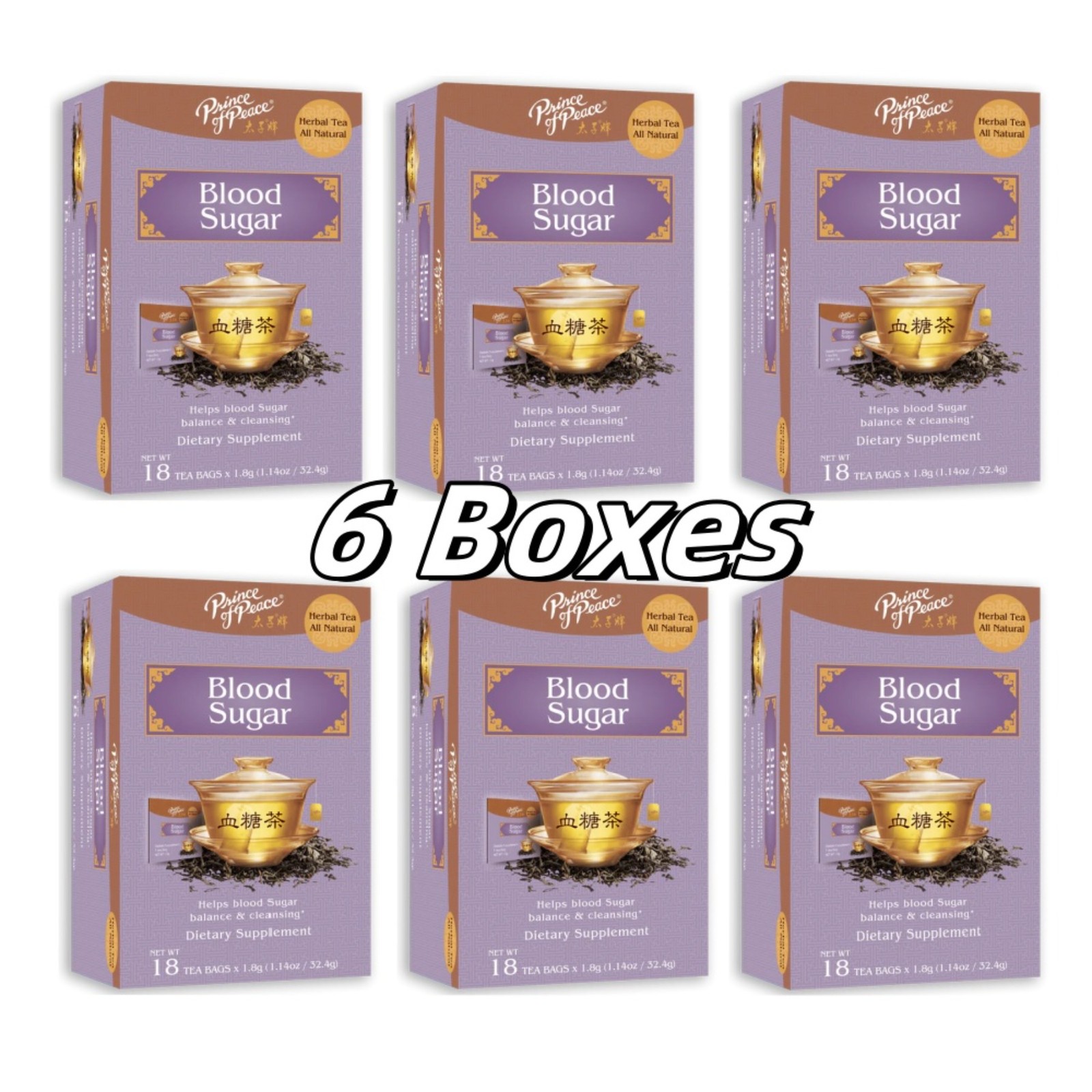 Herbal Tea Bags（6 Boxes）Supporting Blood Sugar and Blood Pressure Balance