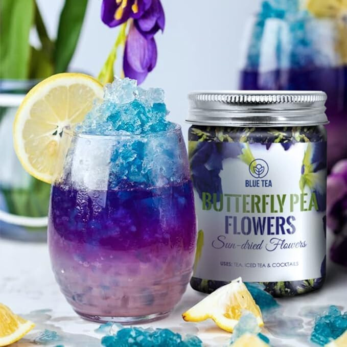 BLUE TEA -Blue Butterfly Pea Flower Tea loose leaf 100% Natural Organic tea(55g)