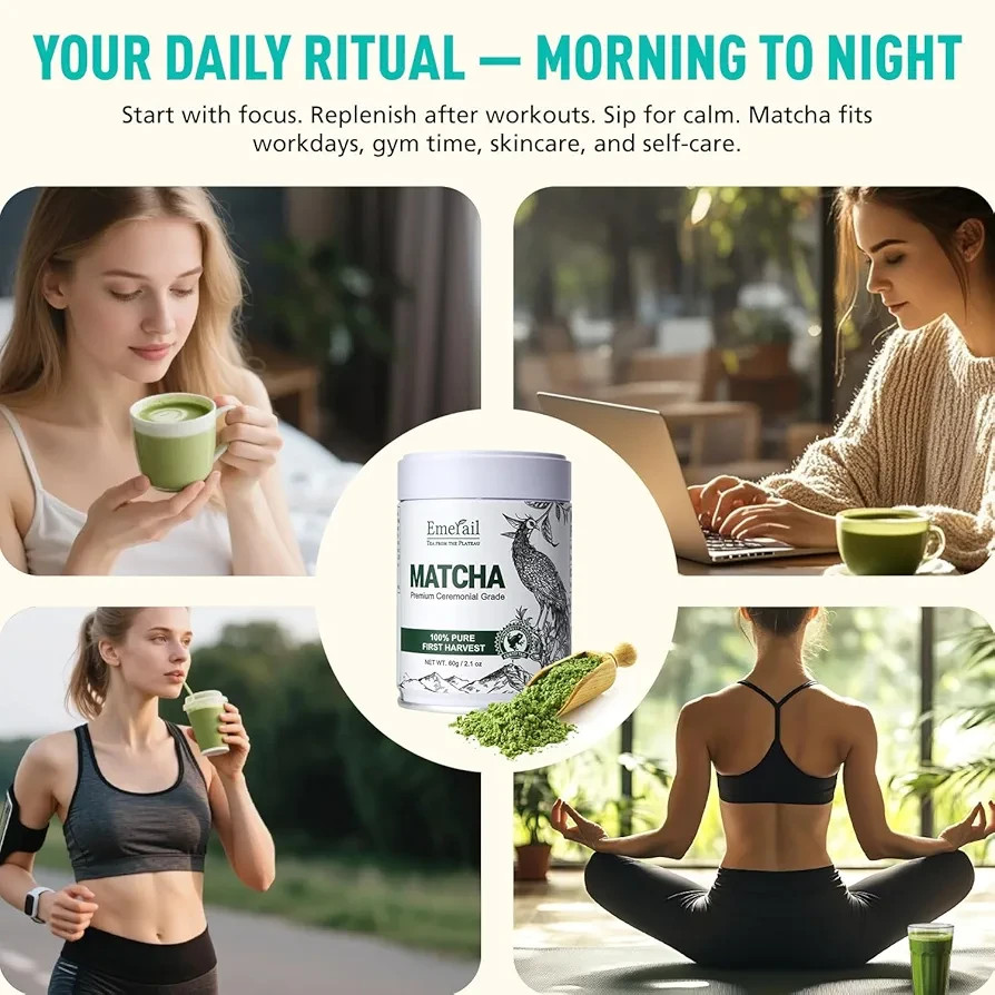 Emerail Ceremonial Grade Matcha Green Tea Powder1.4oz Pure Premium First Harvest