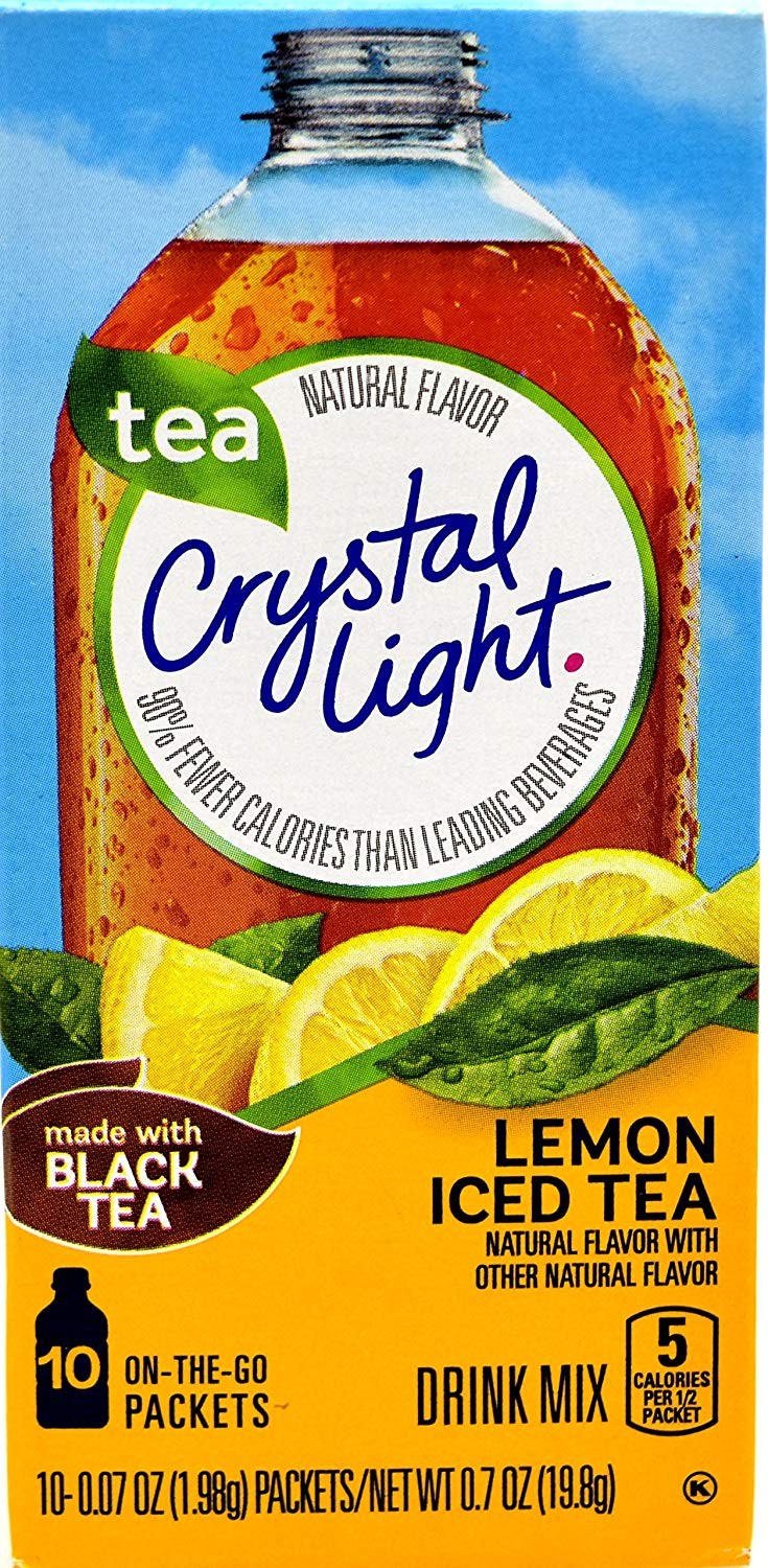 Crystal Light Drink Mix, Lemon Iced Tea, On The Go Packets, 10 Ct