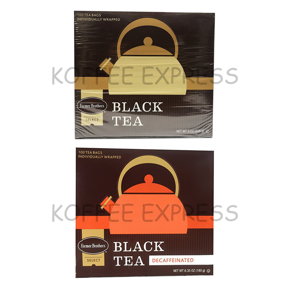Farmer Brothers Black Tea: 1 Box Regular (100 bags) & 1 Box Decaf (100 bags)