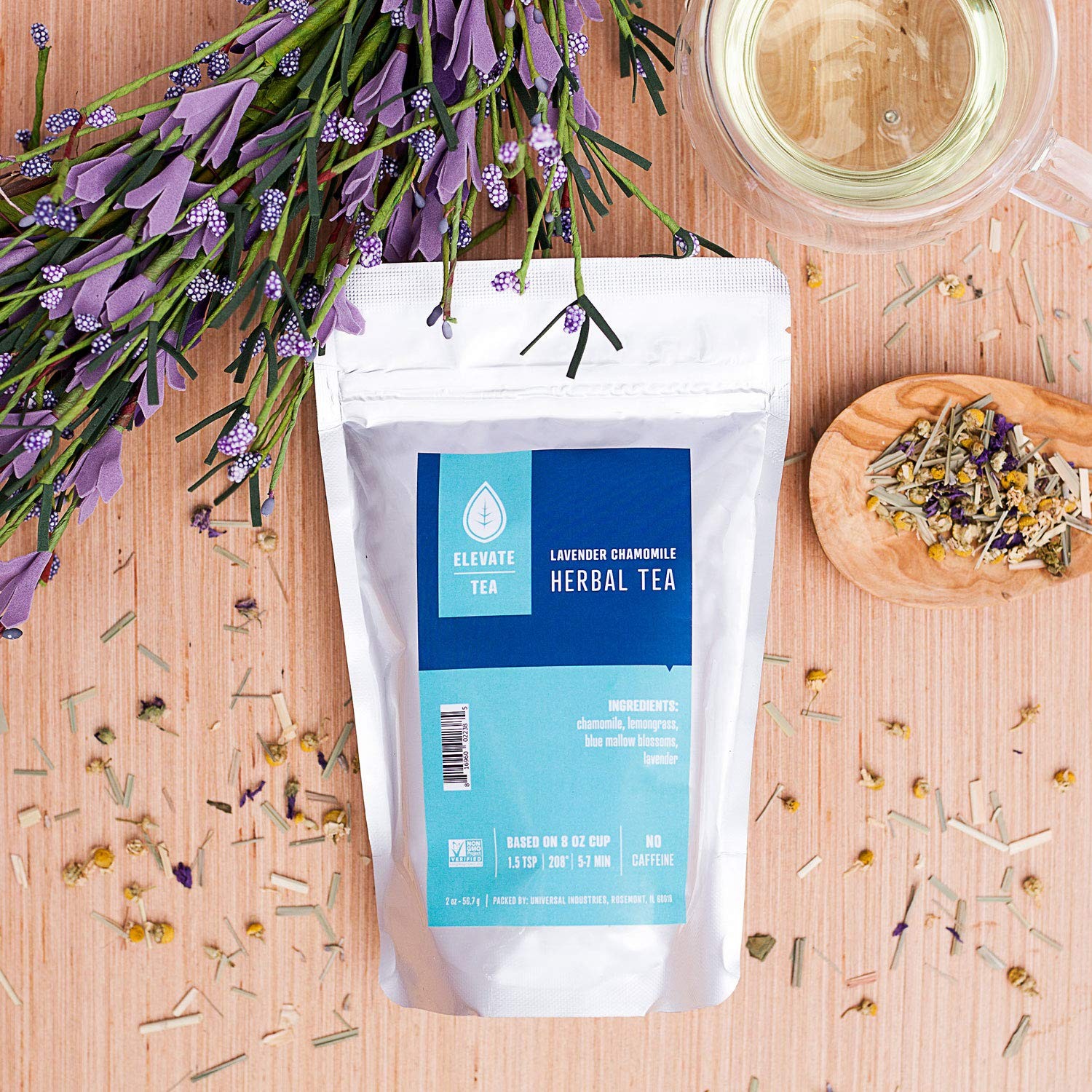 Elevate Lavender Chamomile Loose Leaf Herbal Tea – 2 Ounce (Pack of 1)