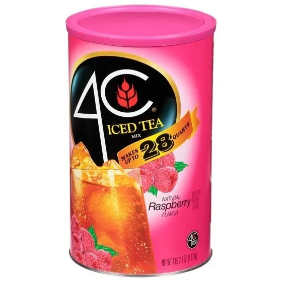 4C Natural Peach, Lemon Raspberry Iced Tea Mix, 66.1 oz😋Choose your flavor