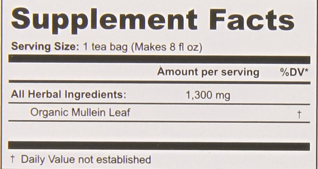 Organic Mullein Tea for Digestion, 108 Bags (6×18)
