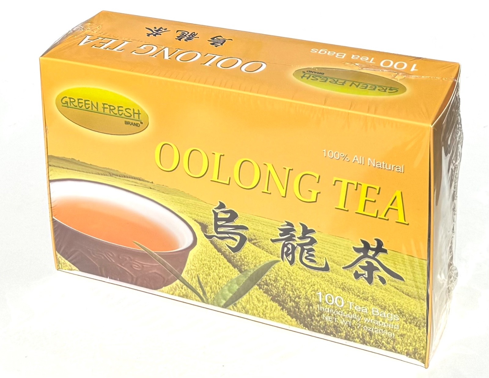 Green Fresh 100-Count Oolong Tea Bags 100% Natural Handpicked from Fujiang 7oz