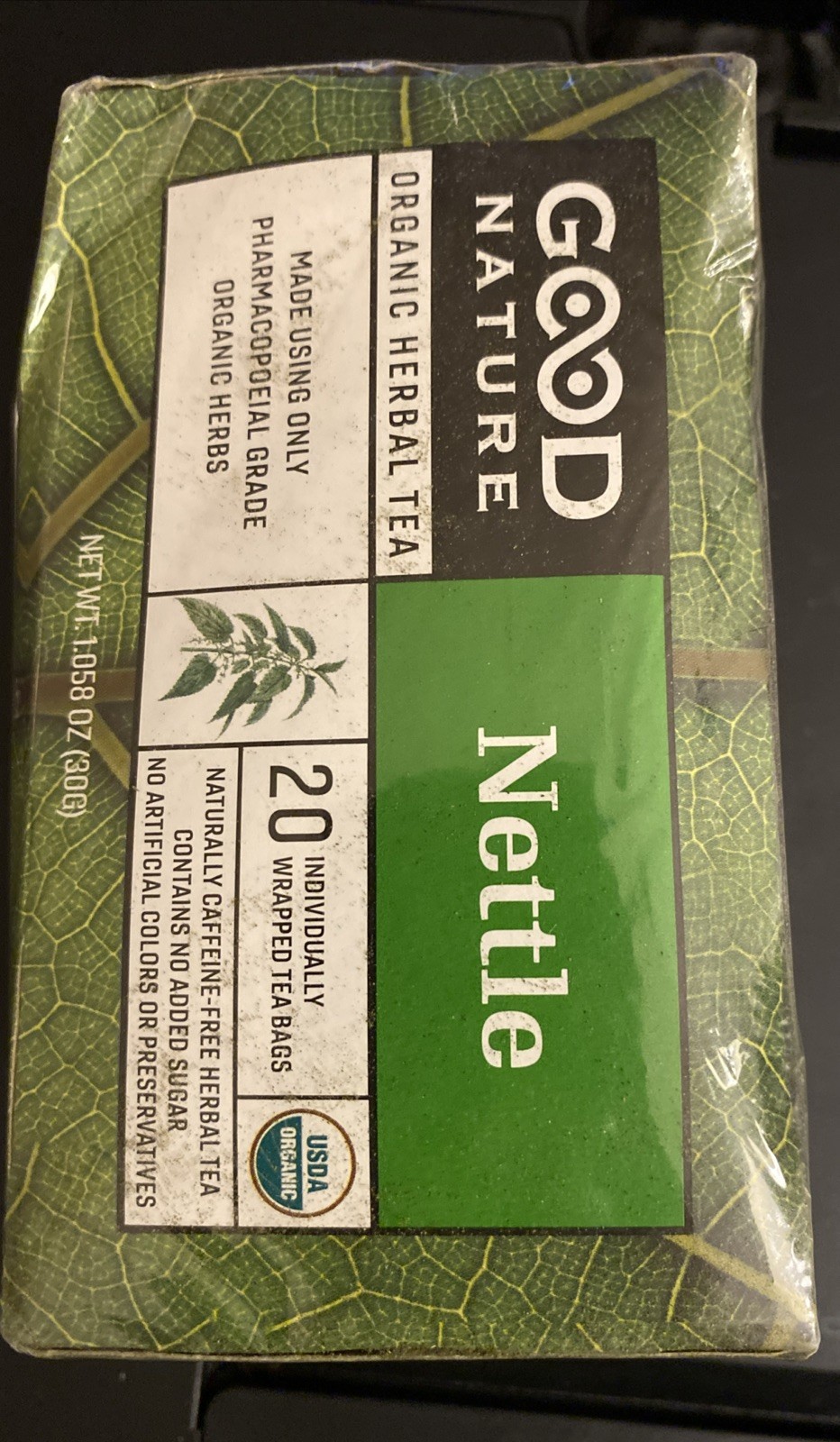 Good Nature Organic Nettle Tea, 1.058 Ounce Nettles Lower Blood Sugar Nausea